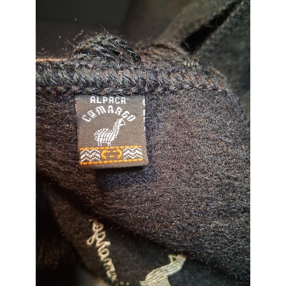 Artesanias Camargo Alpaca Camargo Alpaca Scarf Black NWT 68x9 - Picture 5 of 6